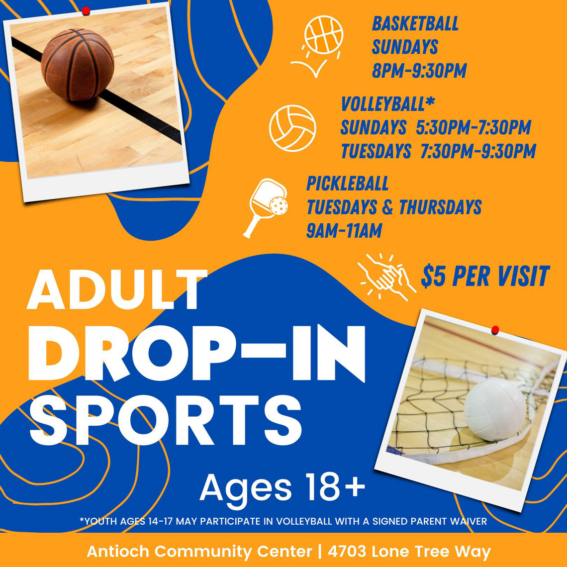 adult drop in sports flyer